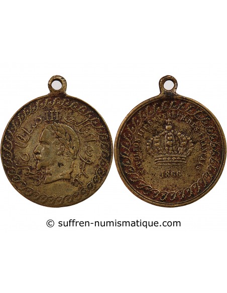 NAPOLEON III, VISITE EN ALGERIE - MEDAILLE 1866