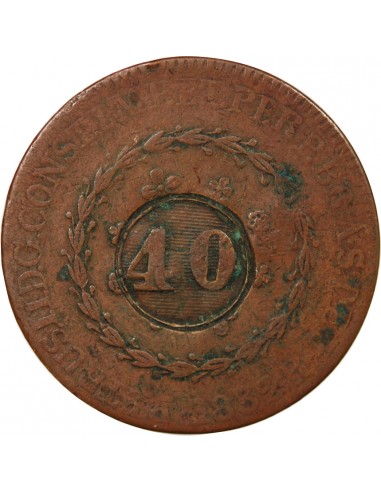 BRESIL, PEDRO II - 40 REIS 1832 CONTREMARQUE