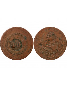 BRESIL, PEDRO II - 40 REIS 1832 CONTREMARQUE 2