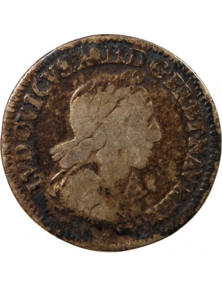 LOUIS XIII - 1/12 ECU ARGENT 1642 PARIS 'Variété Rose﻿"