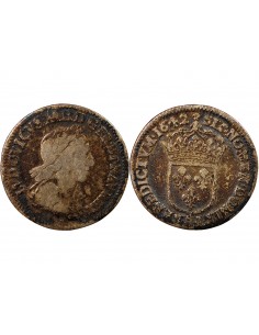 LOUIS XIII - 1/12 ECU ARGENT 1642 PARIS 'Variété Rose﻿" 2