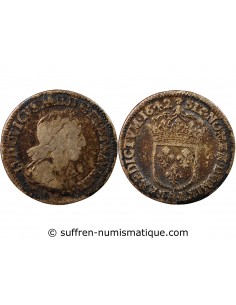 LOUIS XIII - 1/12 ECU ARGENT 1642 PARIS 'Variété Rose﻿"