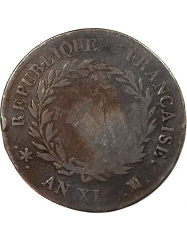 BONAPARTE Ier CONSUL﻿ - 5 FRANCS ARGENT AN XI MARSEILLE