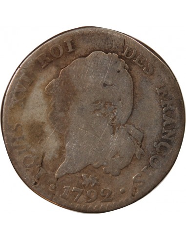 LOUIS XVI, CONSTITUTION - 30 SOLS 1792 A PARIS