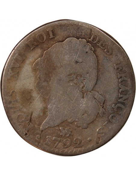 LOUIS XVI, CONSTITUTION - 30 SOLS 1792 A PARIS