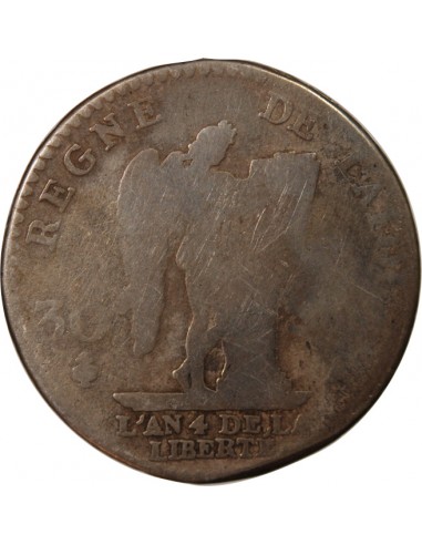 LOUIS XVI, CONSTITUTION - 30 SOLS 1792 A PARIS