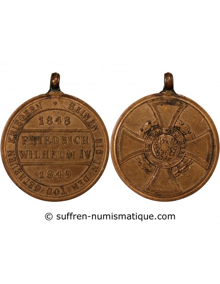 ALLEMAGNE, PRUSSE, FRIEDRICH WILHELM IV - MEDAILLE 1849