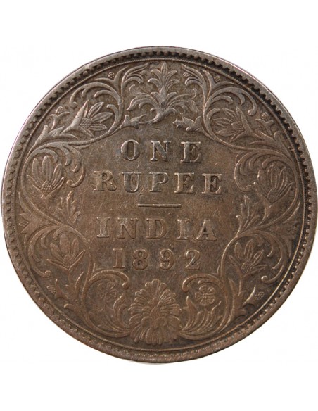 INDE, VICTORIA - 1 RUPEE ARGENT 1892