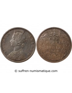 INDE, VICTORIA - 1 RUPEE ARGENT 1892