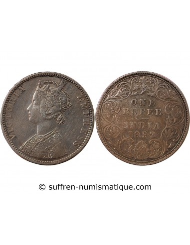 INDE, VICTORIA - 1 RUPEE ARGENT 1892