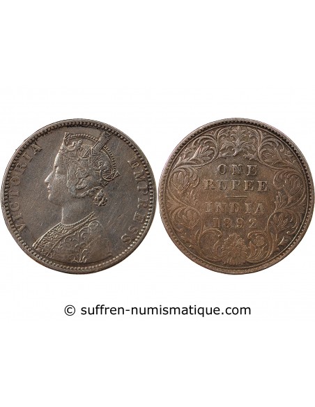 INDE, VICTORIA - 1 RUPEE ARGENT 1892