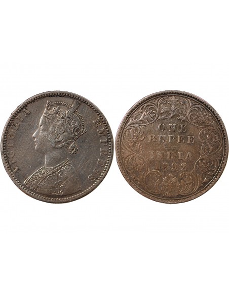 INDE, VICTORIA - 1 RUPEE ARGENT 1892