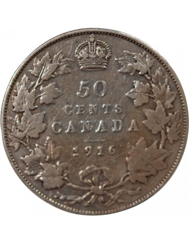 CANADA, GEORGES V - 50 CENTS 1916