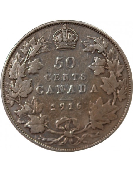 CANADA, GEORGES V - 50 CENTS 1916