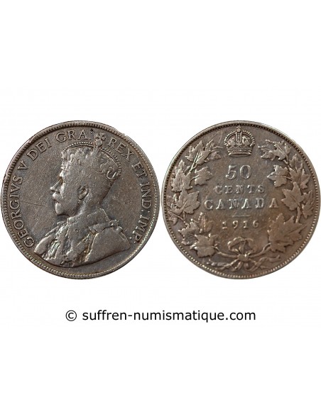CANADA, GEORGES V - 50 CENTS 1916