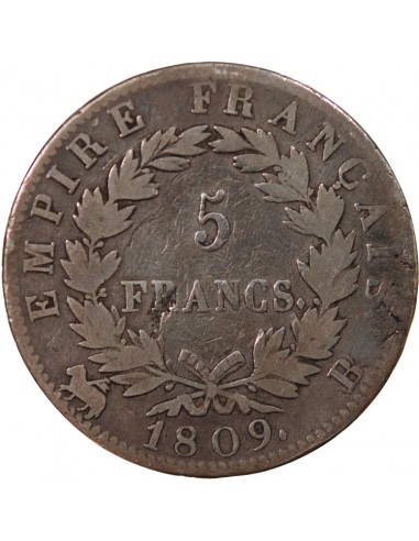 NAPOLEON Ier - 5 FRANCS 1809 B ROUEN