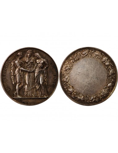 MARIAGE - MEDAILLE ARGENT poinçon Corne (après 1879)