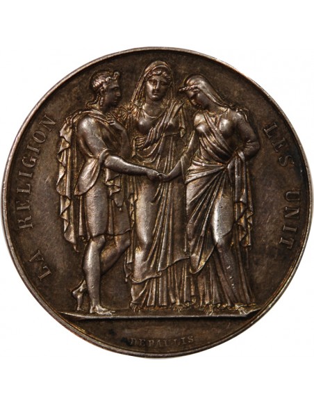 MARIAGE - MEDAILLE ARGENT poinçon Corne (après 1879)