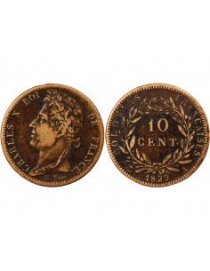 COLONIES FRANCAISES, CHARLES X - 10 CENTIMES 1828 A PARIS 2