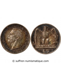 ITALIE, VICTOR-EMMANUEL III - 5 LIRE ARGENT 1929 R ROME