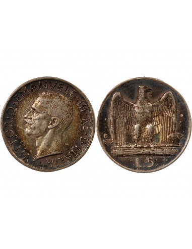 ITALIE, VICTOR-EMMANUEL III - 5 LIRE ARGENT 1929 R ROME