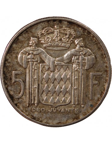 MONACO, RAINIER III - 5 FRANCS ARGENT 1966