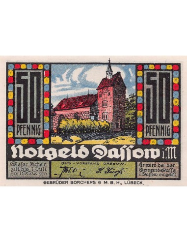 ALLEMAGNE, DASSOW - 50 PFENNIG 1922