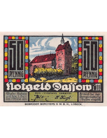 ALLEMAGNE, DASSOW - 50 PFENNIG 1922