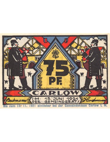 ALLEMAGNE, CARLOW - 75 PFENNIG 1921