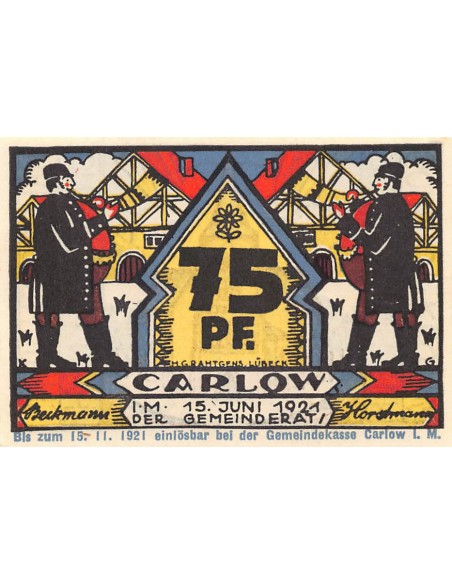 ALLEMAGNE, CARLOW - 75 PFENNIG 1921