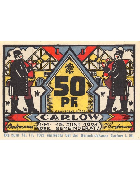 ALLEMAGNE, CARLOW - 50 PFENNIG 1921