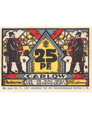 ALLEMAGNE, CARLOW - 25 PFENNIG 1921