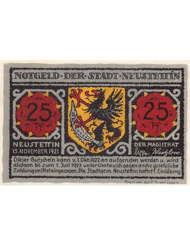ALLEMAGNE, NEUSTETTIN - 25 PFENNIG 1922