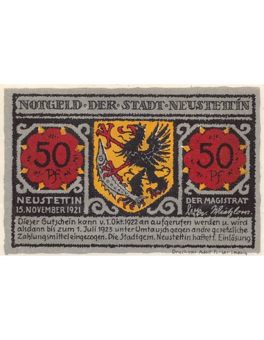 ALLEMAGNE, NEUSTETTIN - 50 PFENNIG 1922