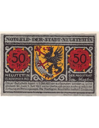 ALLEMAGNE, NEUSTETTIN - 50 PFENNIG 1922