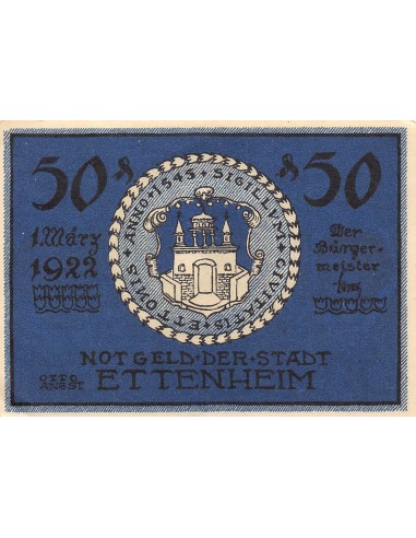 ALLEMAGNE, ETTENHEIM - 50 PFENNIG 1922