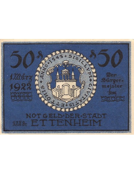 ALLEMAGNE, ETTENHEIM - 50 PFENNIG 1922