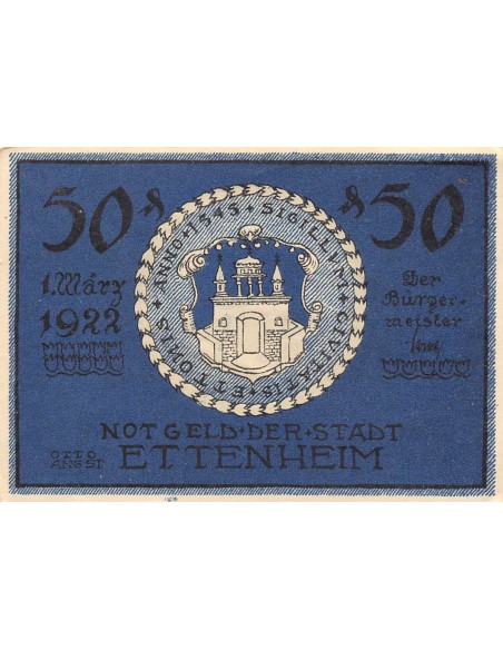 ALLEMAGNE, ETTENHEIM - 50 PFENNIG 1922