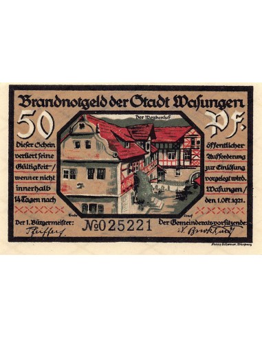 ALLEMAGNE, WASUNGEN - 50 PFENNIG 1921