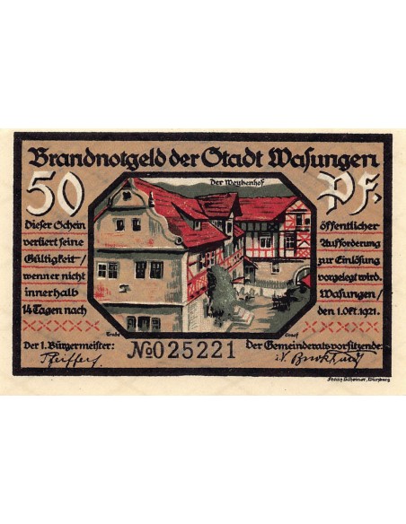 ALLEMAGNE, WASUNGEN - 50 PFENNIG 1921