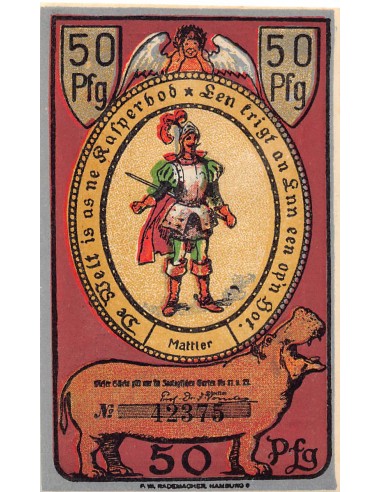 ALLEMAGNE, HAMBOURG - 50 PFENNIG 1922