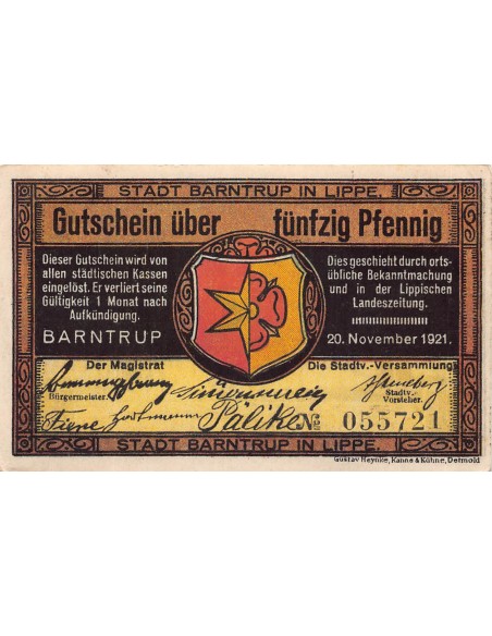 ALLEMAGNE, BARNTRUP IN LIPPE - 50 PFENNIG 1921