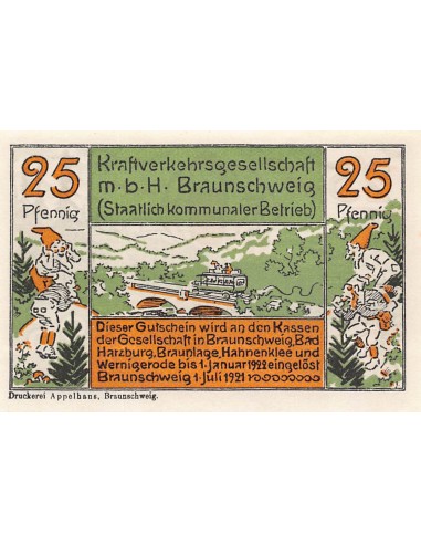 ALLEMAGNE, BRAUNSCHWEIG - 25 PFENNIG 1921