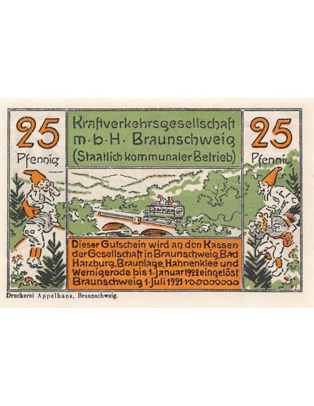 ALLEMAGNE, BRAUNSCHWEIG - 25 PFENNIG 1921