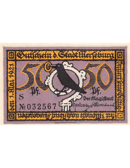 ALLEMAGNE, MERSEBURG - 50 PFENNIG 1921
