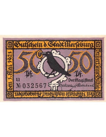 ALLEMAGNE, MERSEBURG - 50 PFENNIG 1921