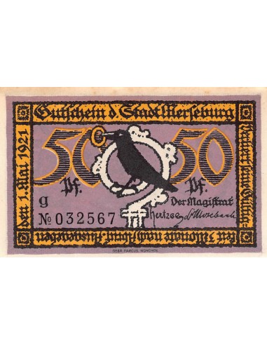 ALLEMAGNE, MERSEBURG - 50 PFENNIG 1921
