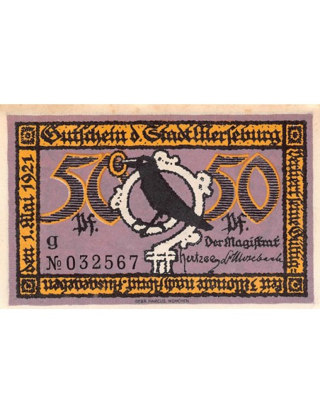 ALLEMAGNE, MERSEBURG - 50 PFENNIG 1921