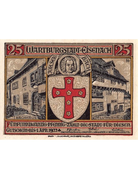 ALLEMAGNE, EISENACH - 25 PFENNIG 1922
