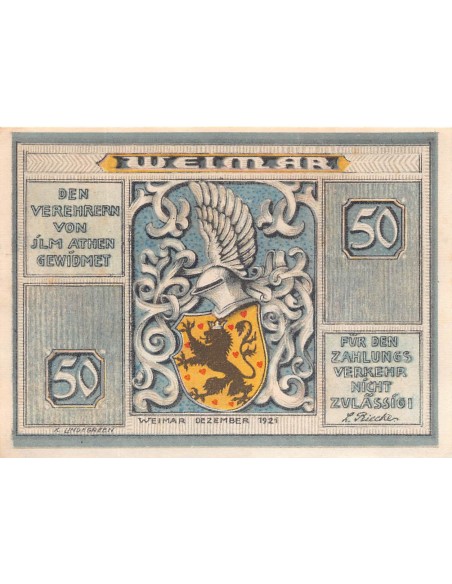 ALLEMAGNE, WEIMAR - 50 PFENNIG 1921